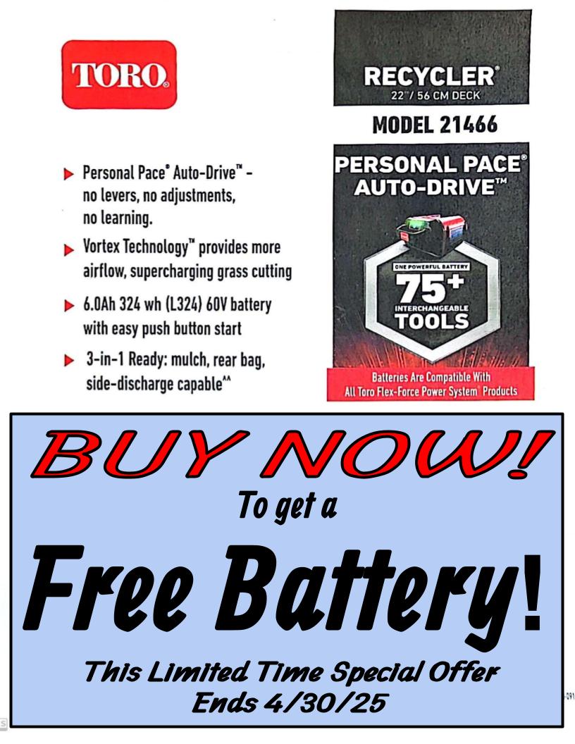 Toro Free Battery